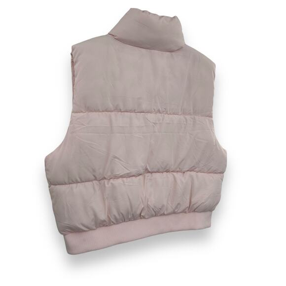 NEW Madden Girl Zip Up Puffer Vest Light Pink Size XL Coquette Winter Pastel - Picture 5 of 10